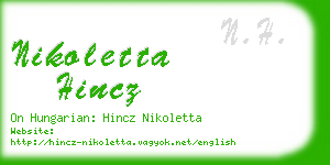 nikoletta hincz business card